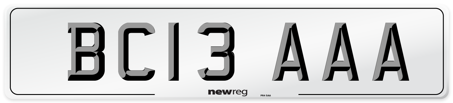 BC13 AAA Number Plate from New Reg